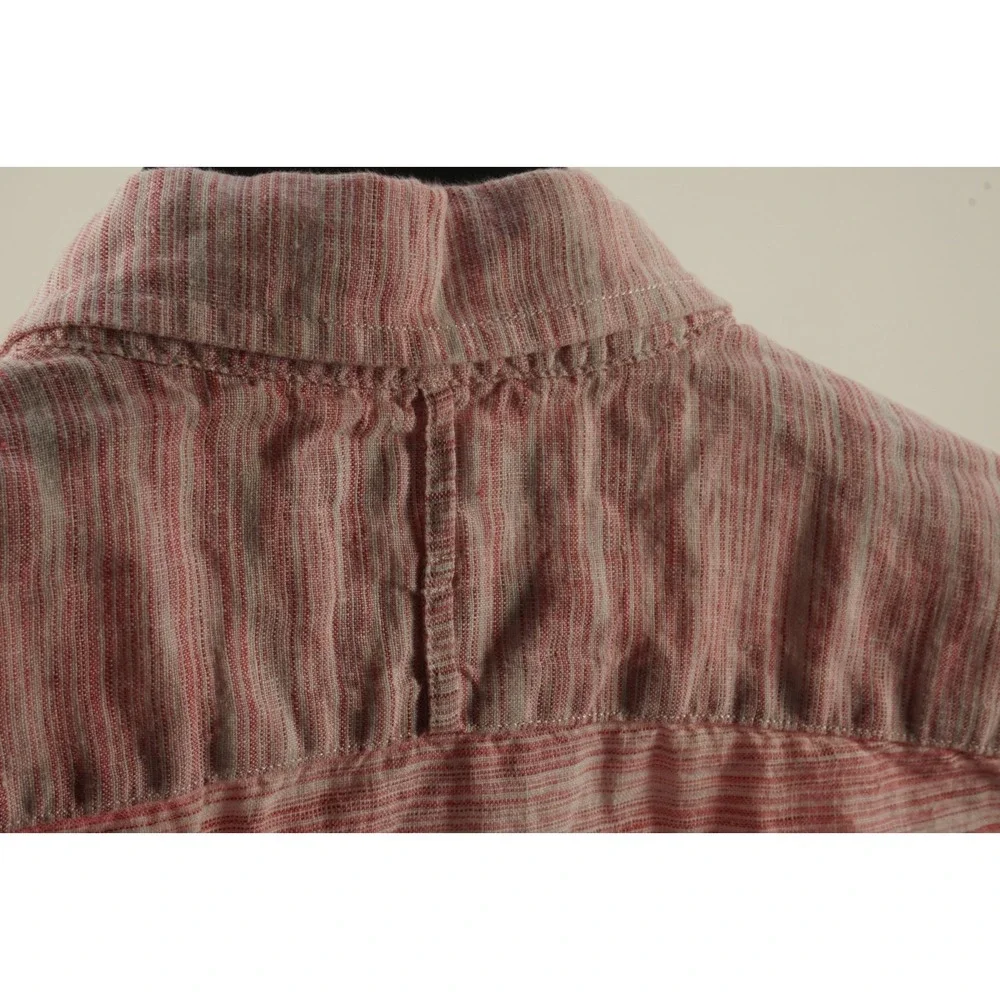 Banana Republic 100% Linen Camden Men's Medium‎ Pink Heather Button Down Shirt
